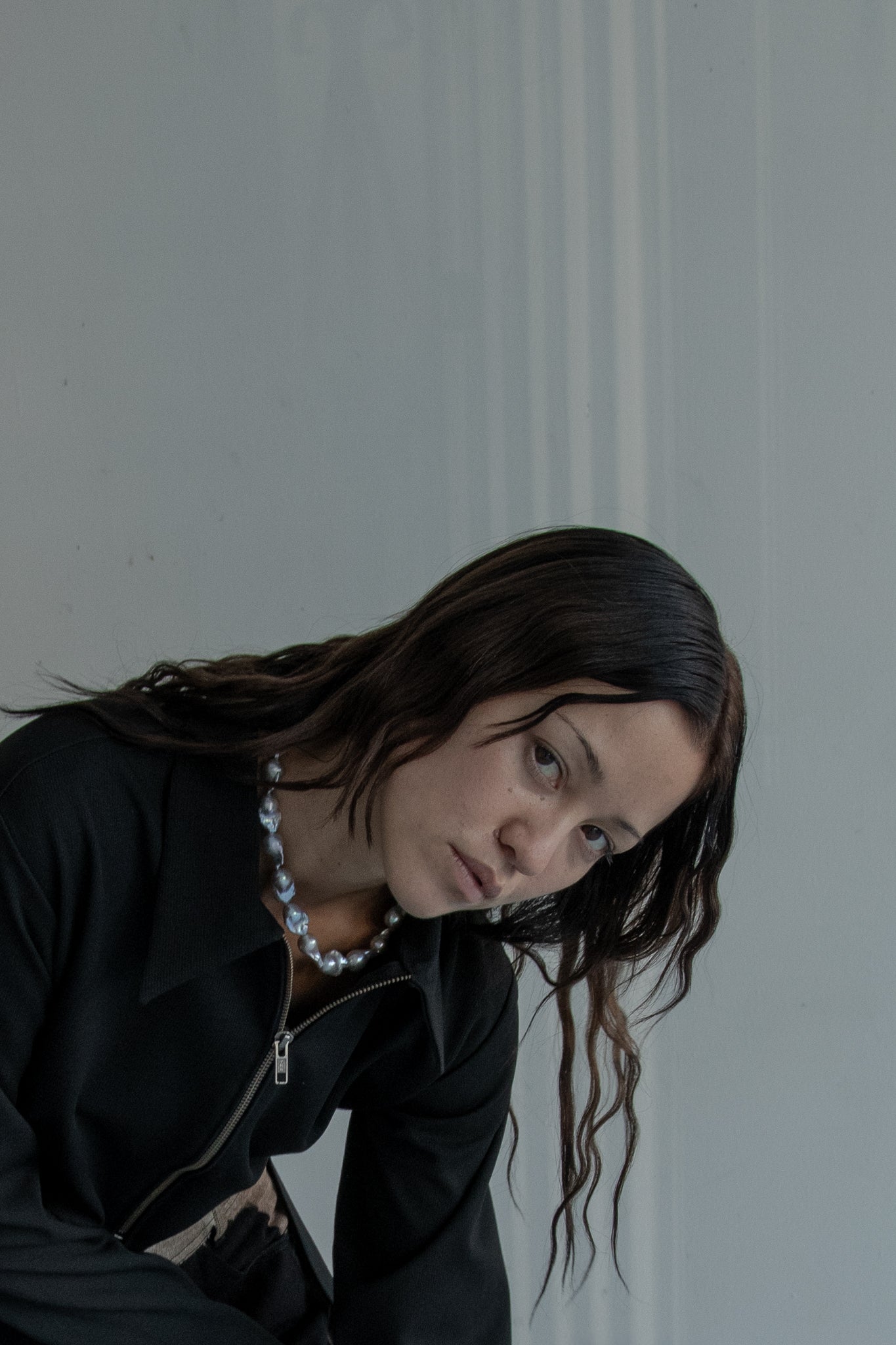 Dolphin Tears Necklace (Silver Baroque Pearls)