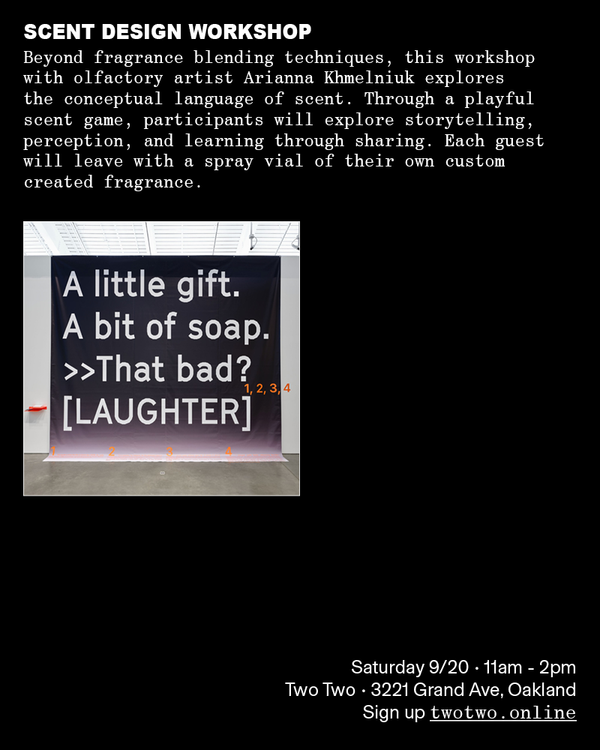 Scent Design Workshop w/ Zapah Lab — September 20, 2025