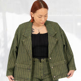 Smock Box Jacket (Moss Denim)