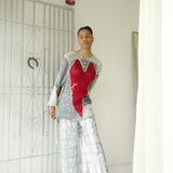 Big Heart Knit Jumper (Gray/Red)