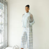 Mirror Plaid Foil Trousers
