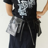 Patch Pocket Leather Belt (Black)