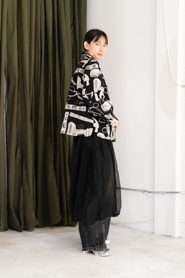 Tool Print Chore Coat (Black)
