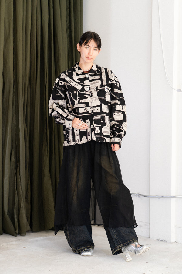 Tool Print Chore Coat (Black)