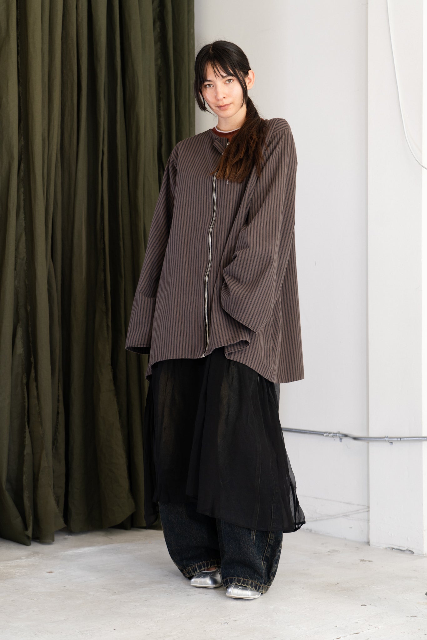 Duvet Jacket (Brown Stripe)