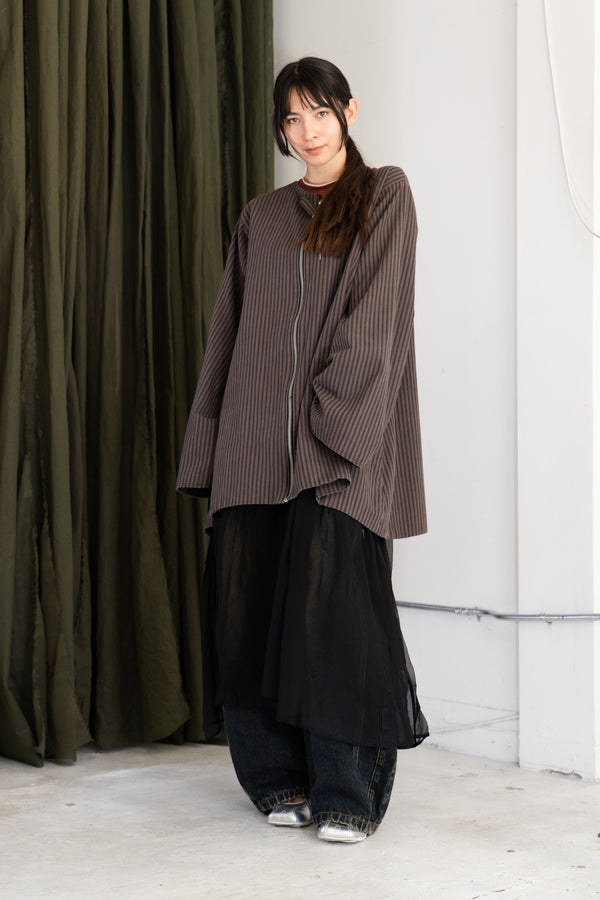 Duvet Jacket (Brown Stripe)