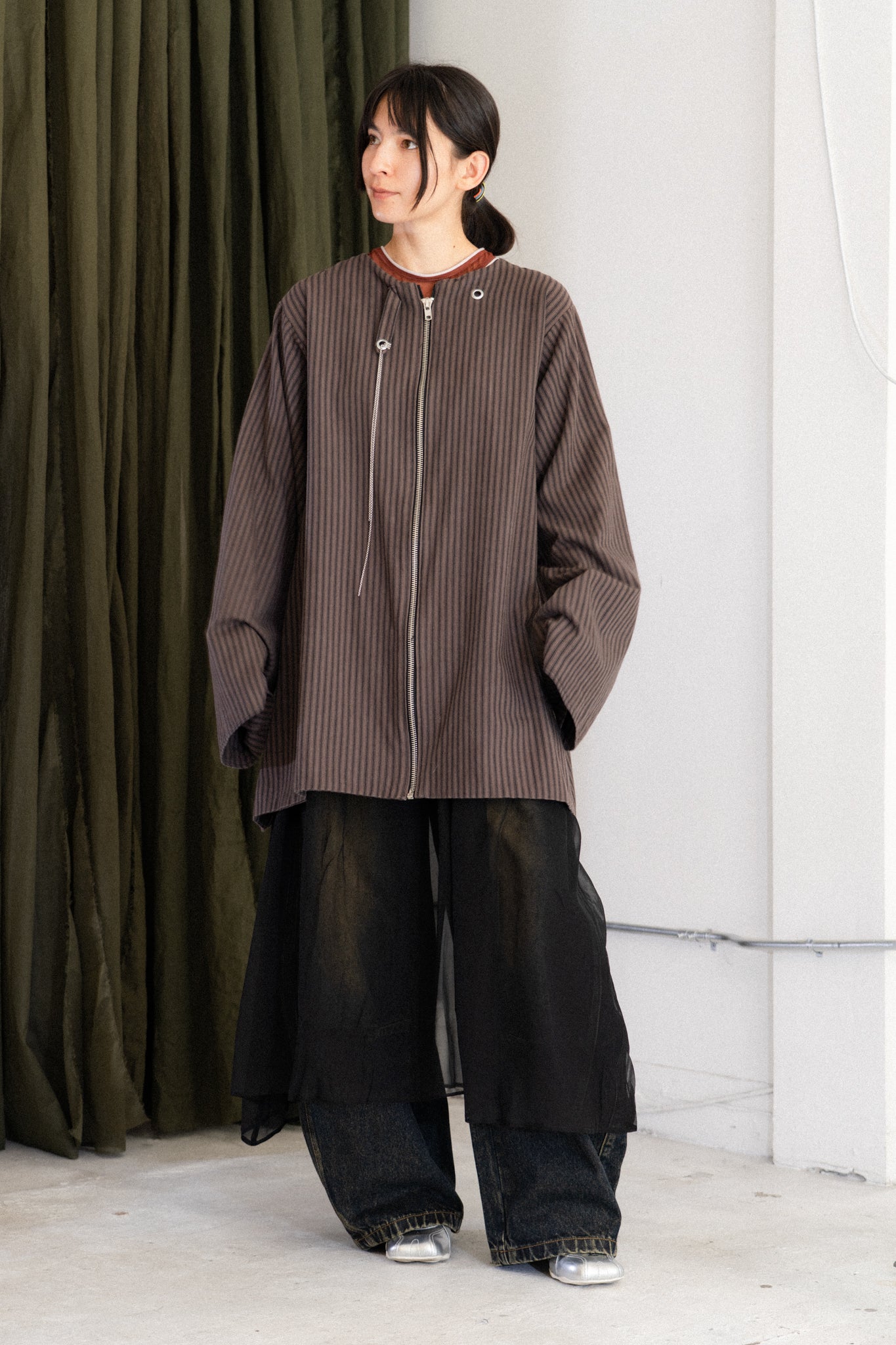 Duvet Jacket (Brown Stripe)