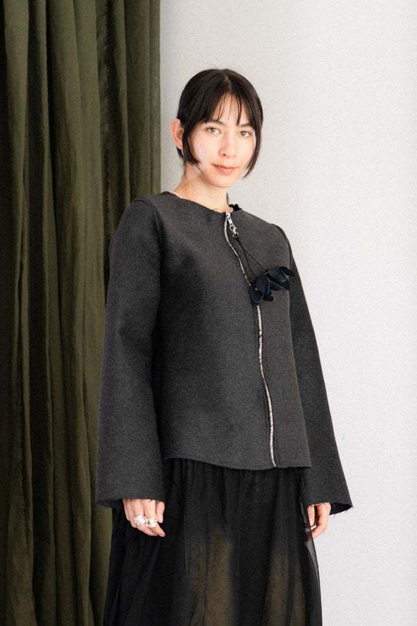 Wool Zip-up Floral Keychain