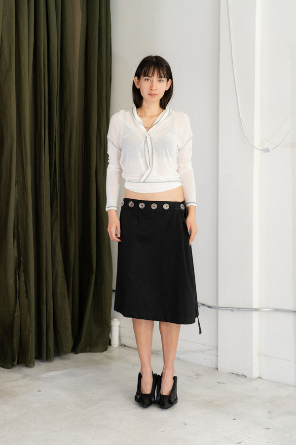 Button Wrap Skirt