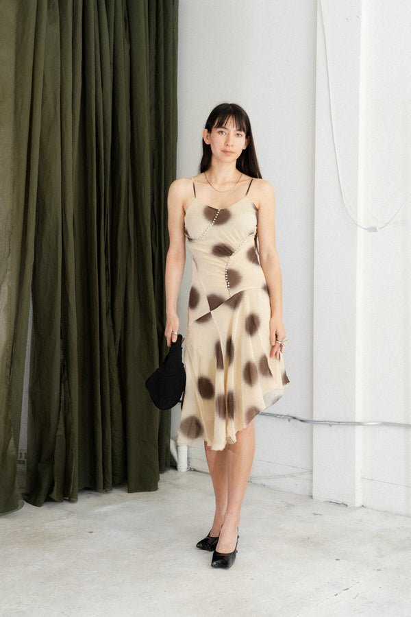 Bark Dot Alpine Silk Dress