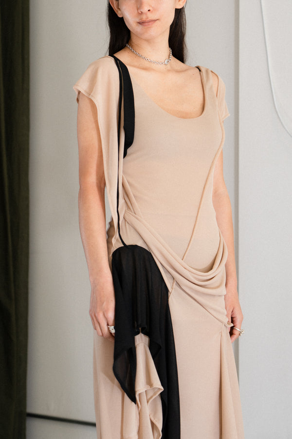 Antro Mesh Dress (Beige)