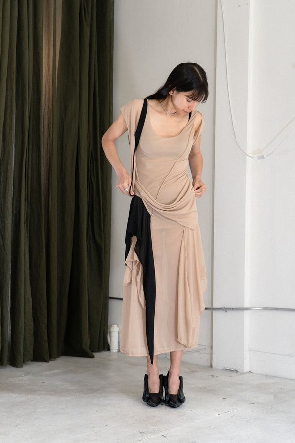 Antro Mesh Dress (Beige)