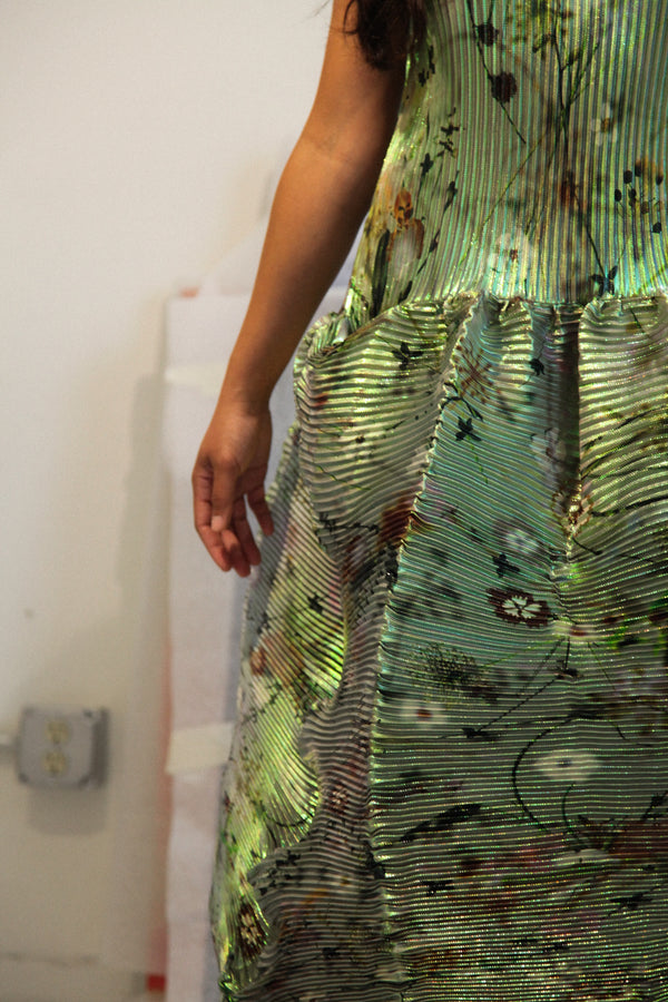 Moon Pleated Dress (Iridescent Frances)