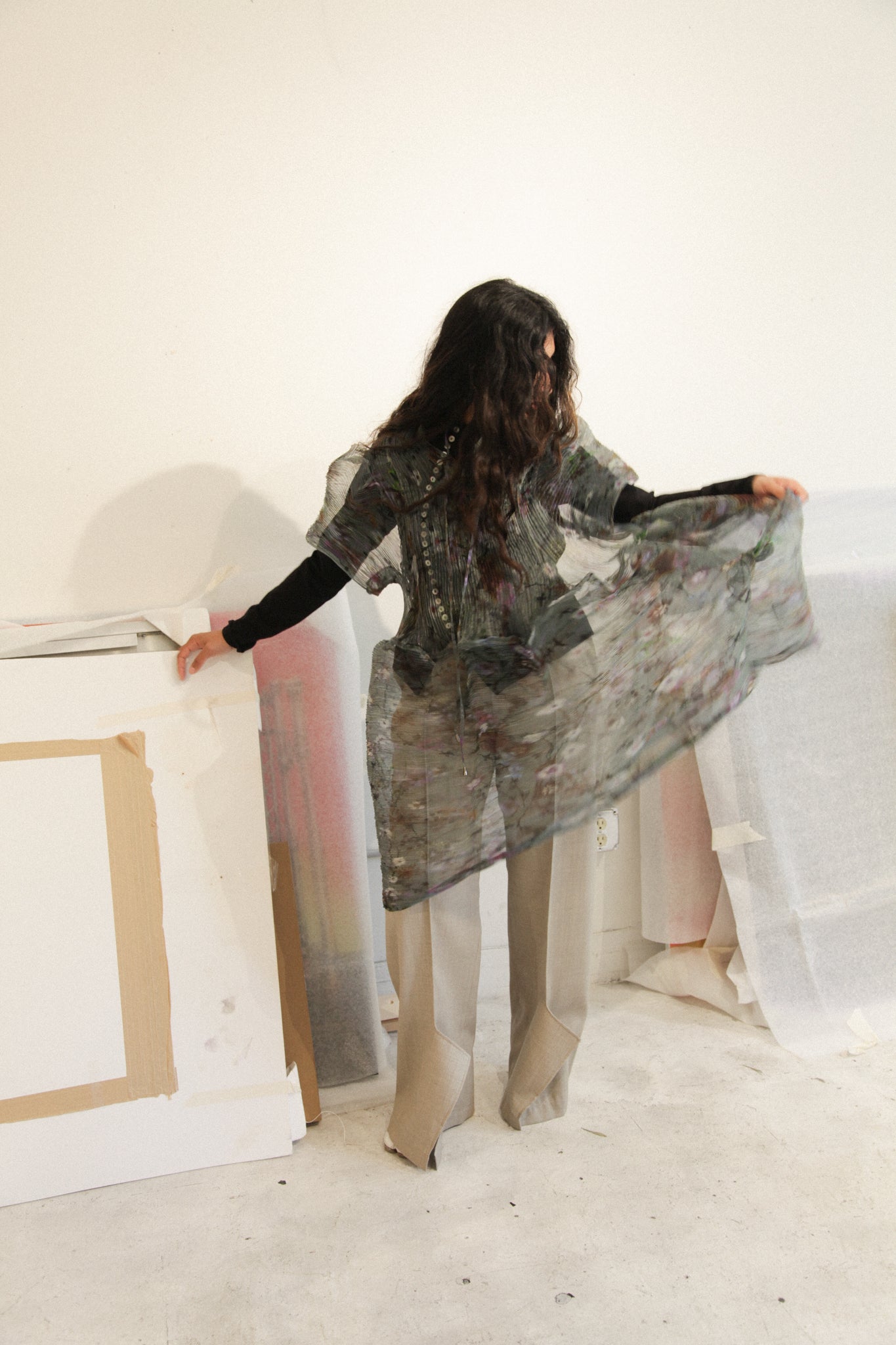 Thekla Handpleated Dress (Transparent Frances)