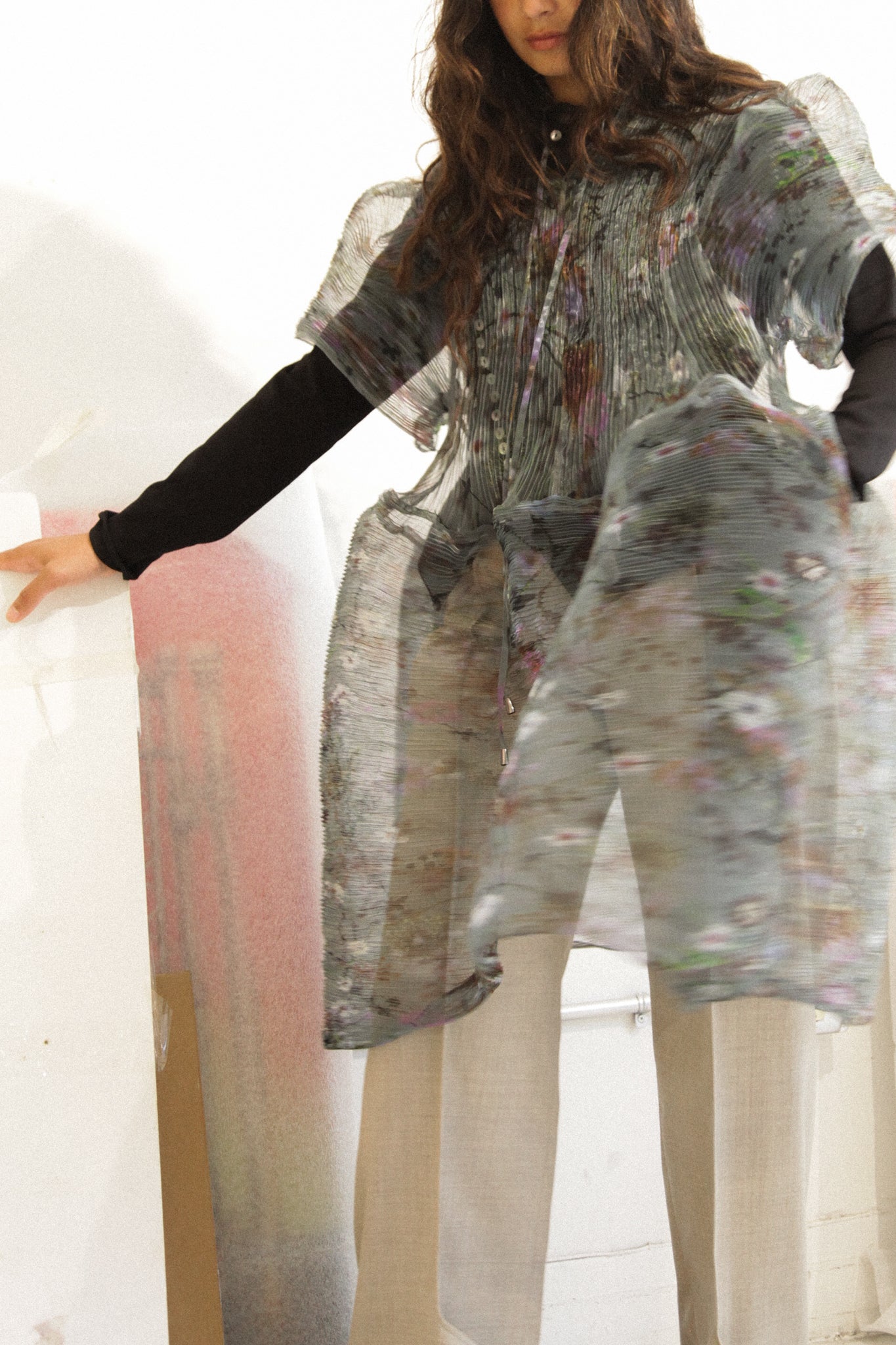 Thekla Handpleated Dress (Transparent Frances)