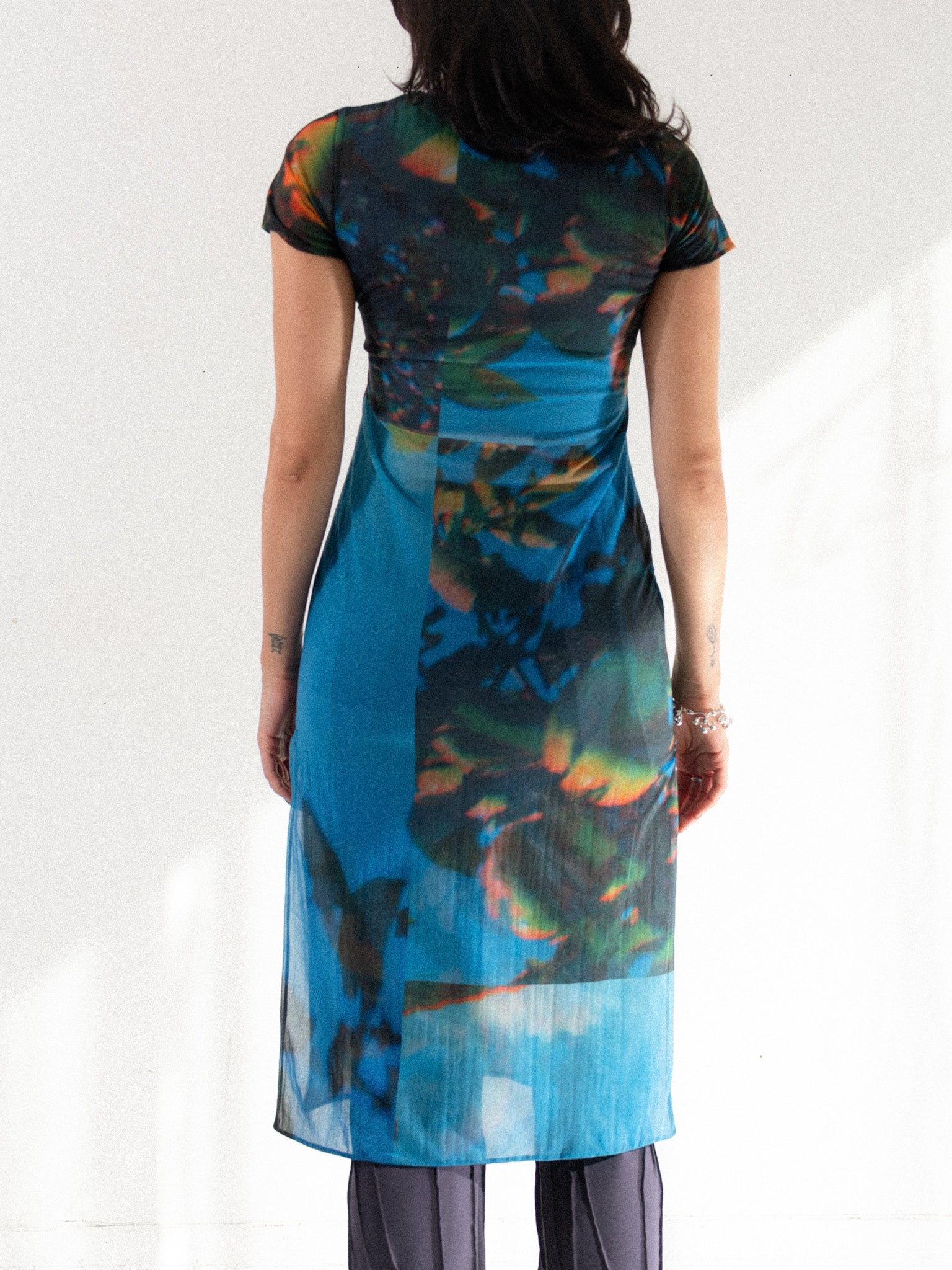 Apple Tree Mesh Midi Dress