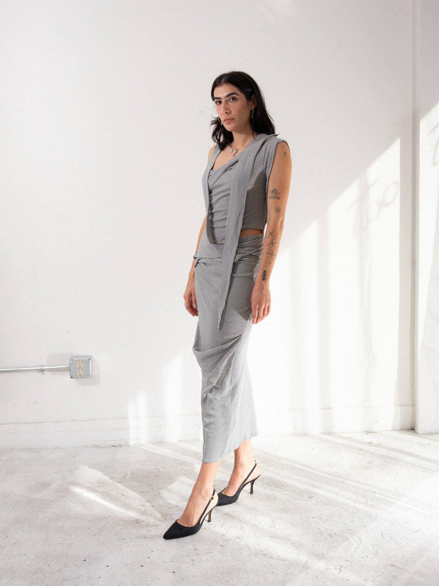 Antro Striped Dress (Gray)