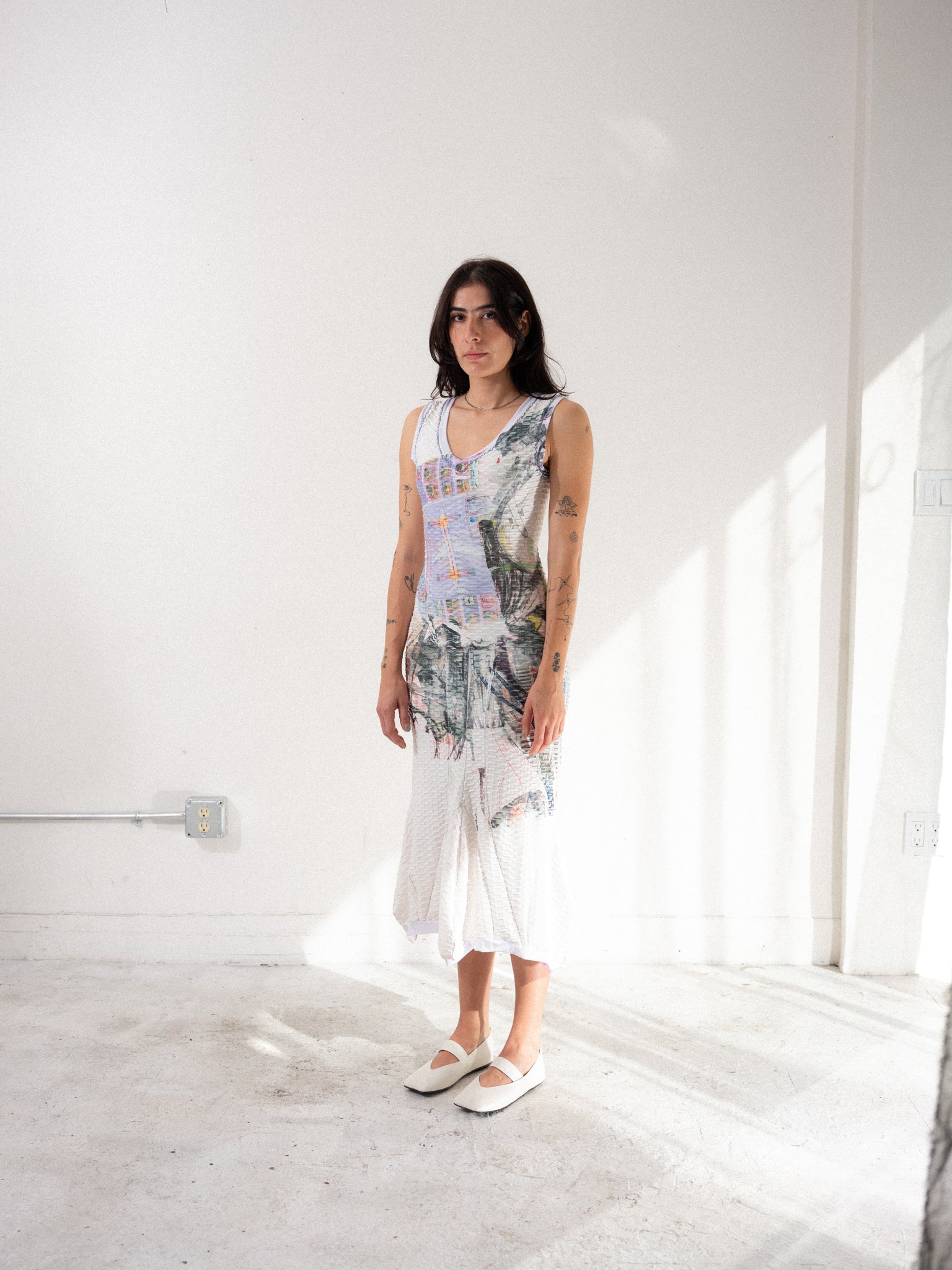 Waffle Knit Dress (Lilac/Plane)