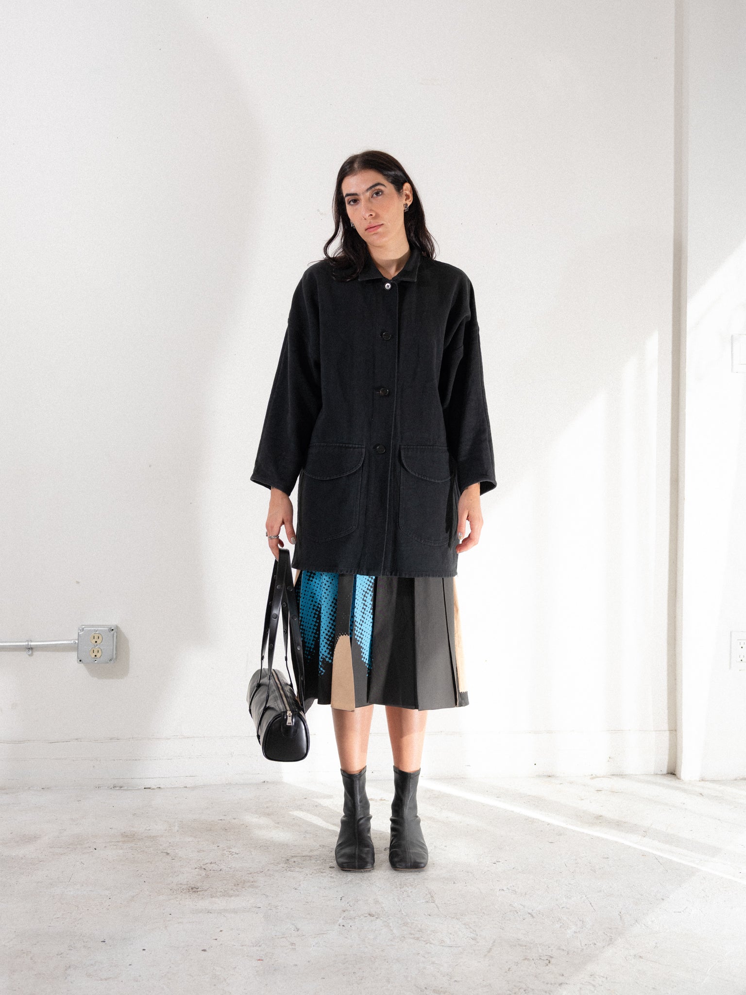 Shooting Star Flip Pleat Midi Skirt