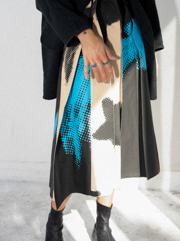 Shooting Star Flip Pleat Midi Skirt