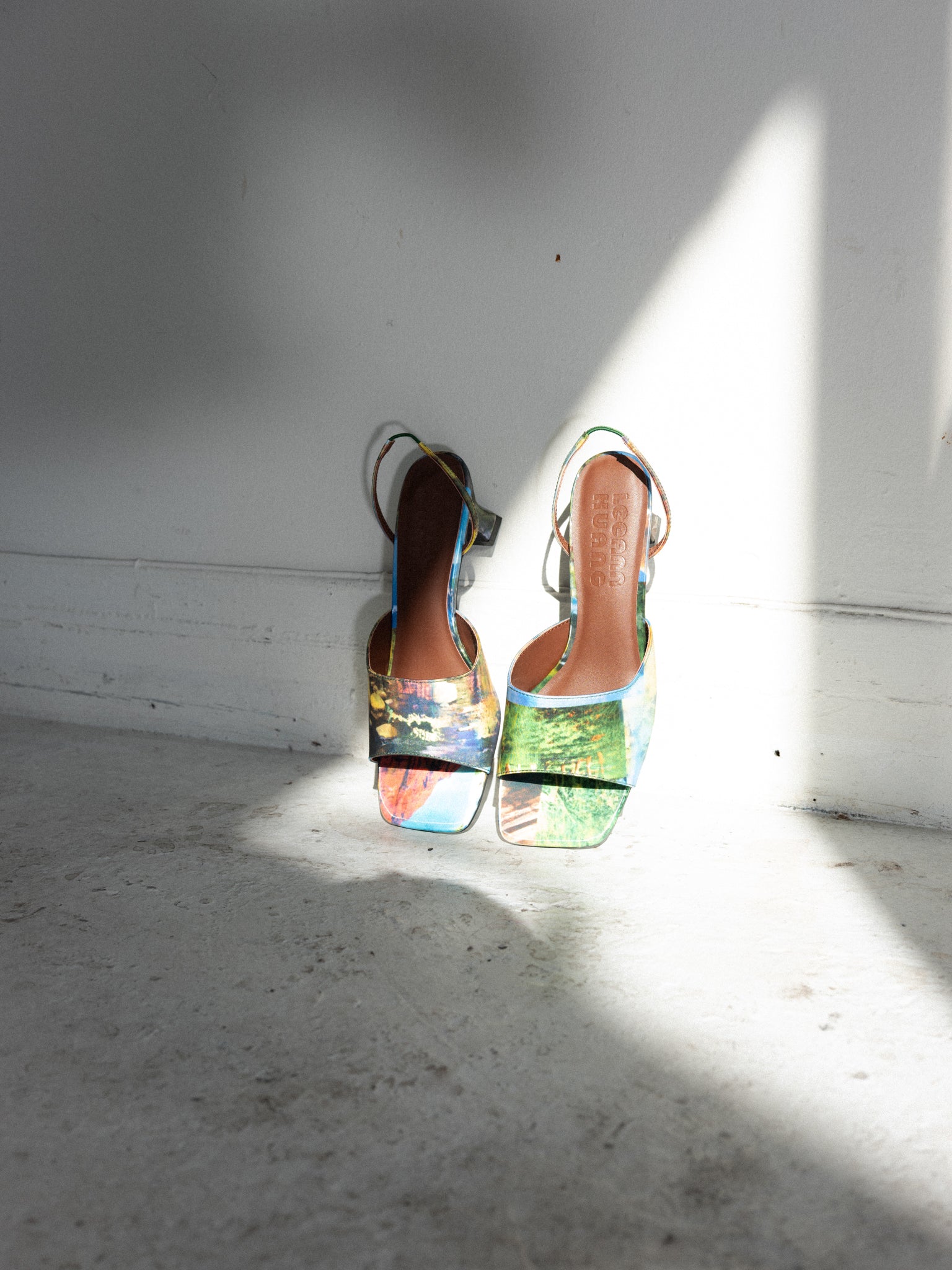 Lenticular Strappy Mule Heels (Landscape)
