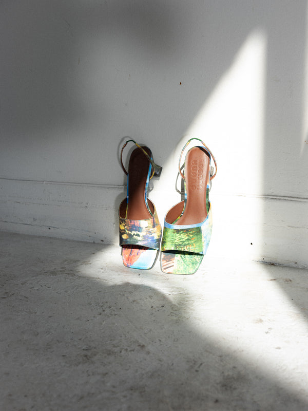Lenticular Strappy Mule Heels (Landscape)