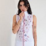 Zip Up Sleeveless Mock Neck