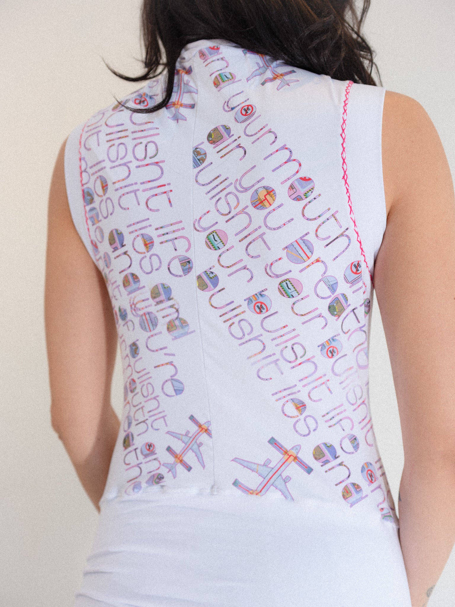 Zip Up Sleeveless Mock Neck