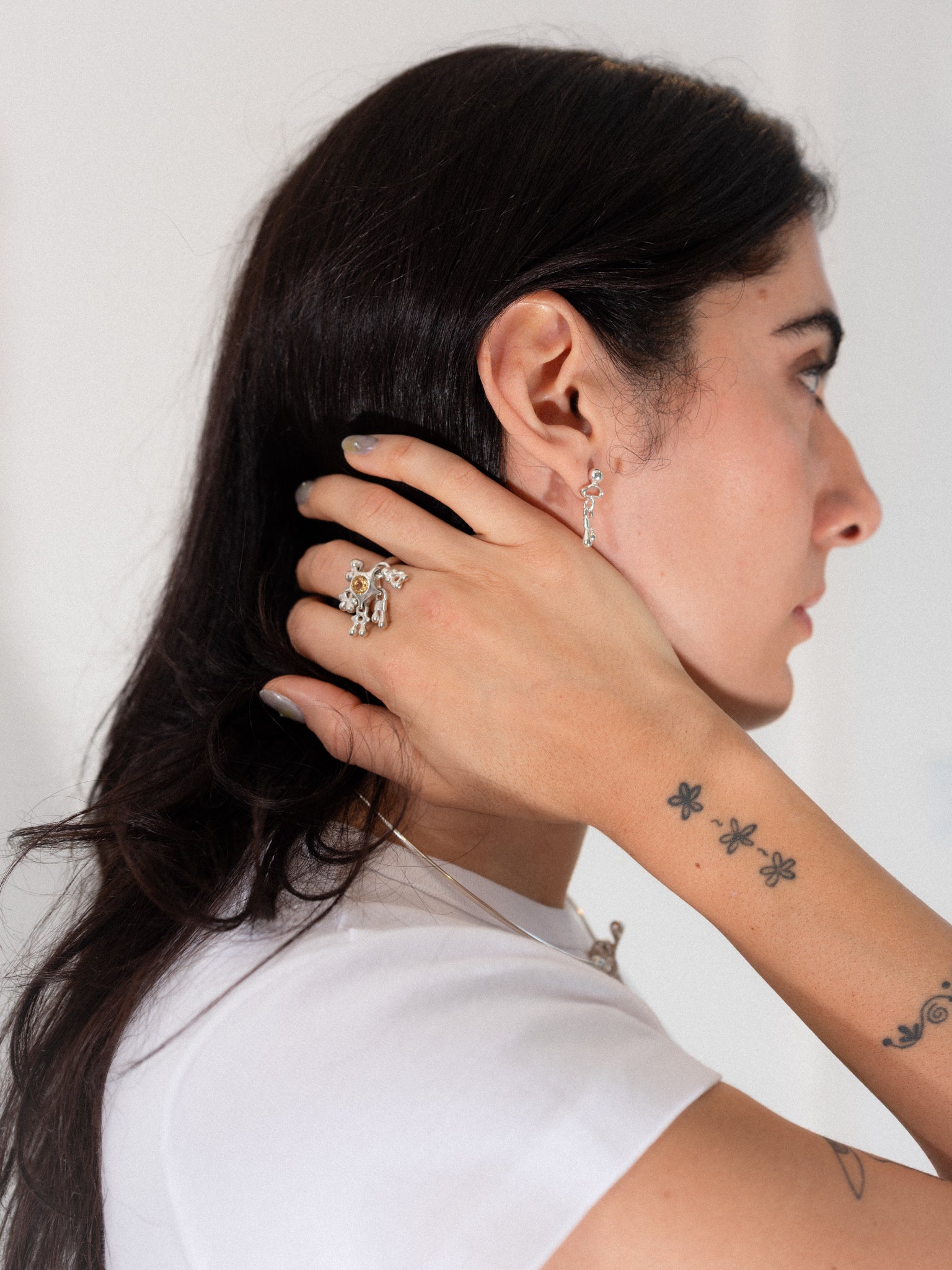 Kinetic Droplet Ring (Citrine)