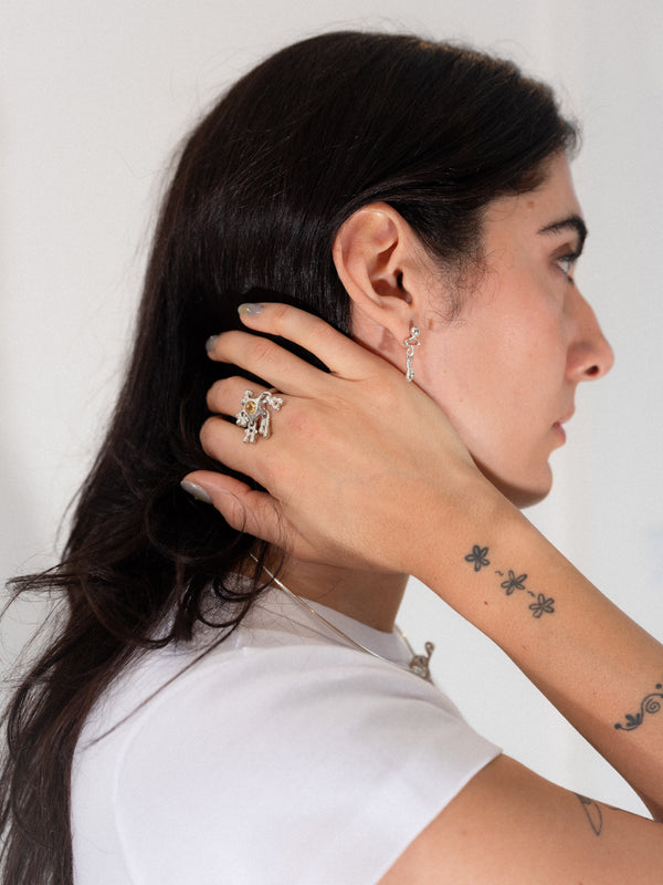 Kinetic Droplet Ring (Citrine)