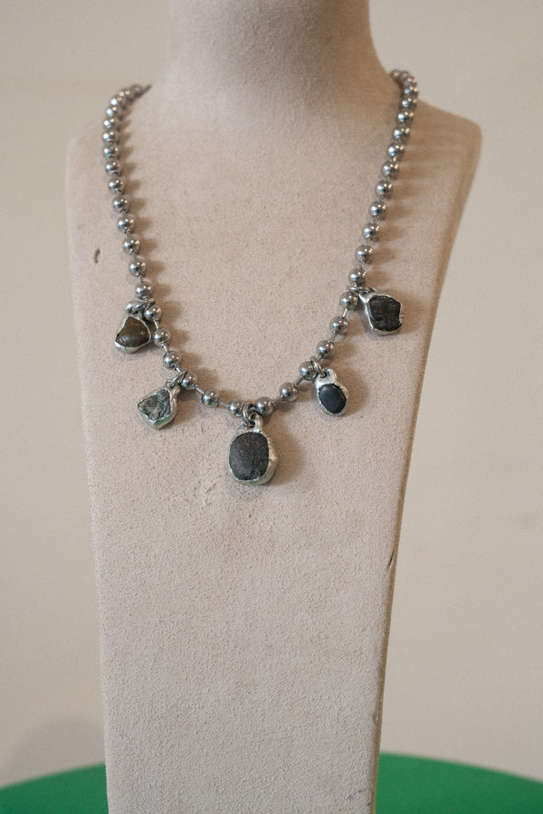 5 Charm Necklace (Alameda Beach Stones)
