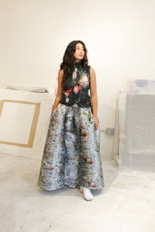 Kenza Handpleated Skirt (Metallic Frances)