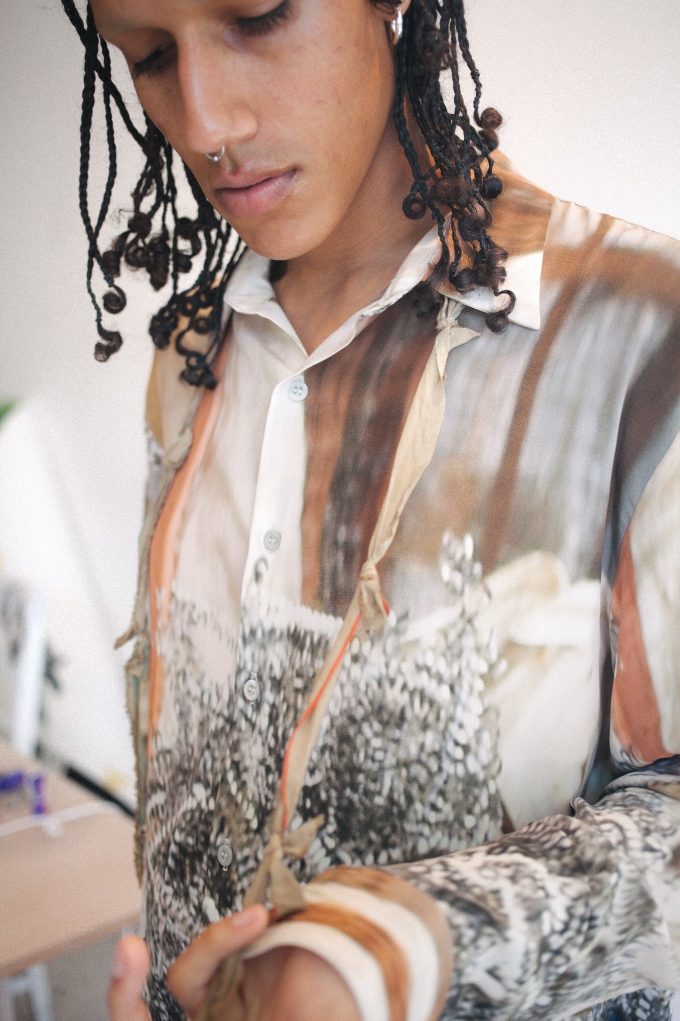 Sharjah Metal Scrap Silk Shirt