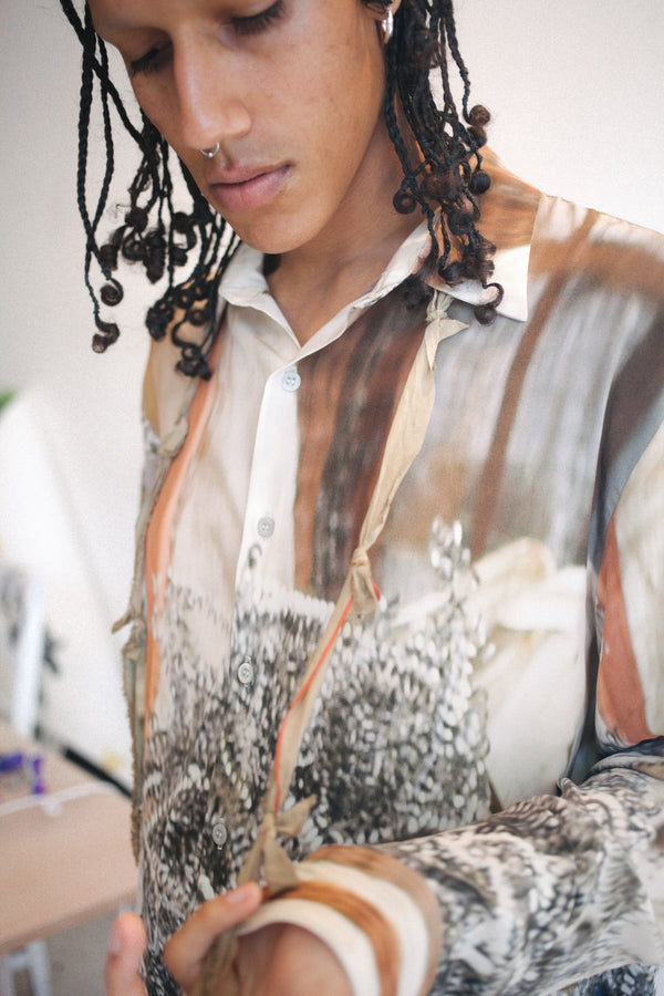 Sharjah Metal Scrap Silk Shirt