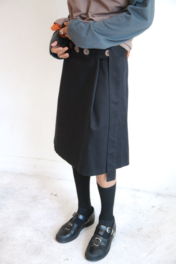 Button Wrap Skirt