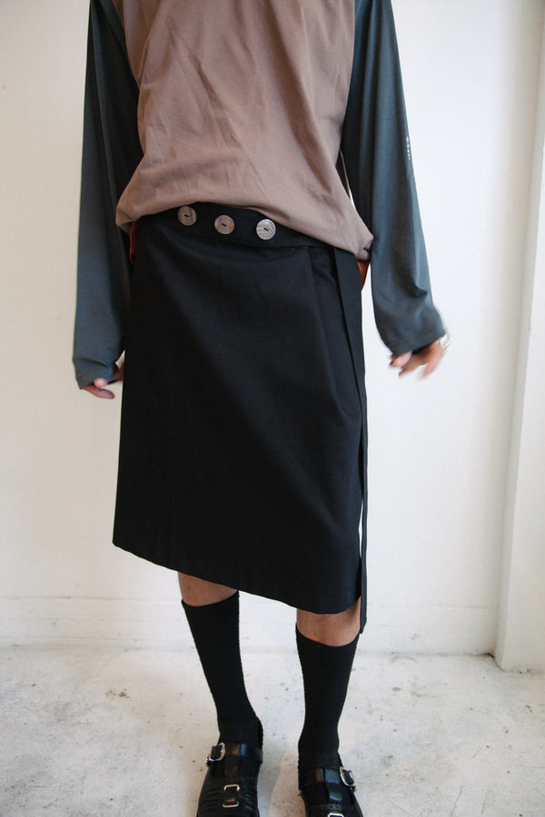 Button Wrap Skirt