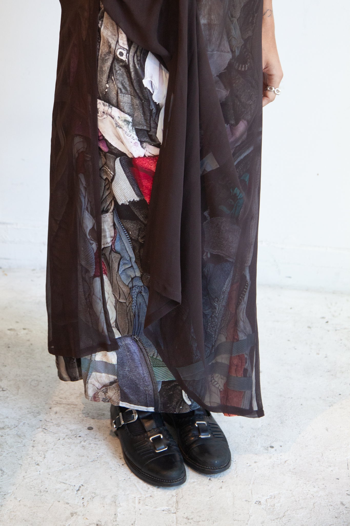 Compressed Garments Silk and Viscose Column Dress