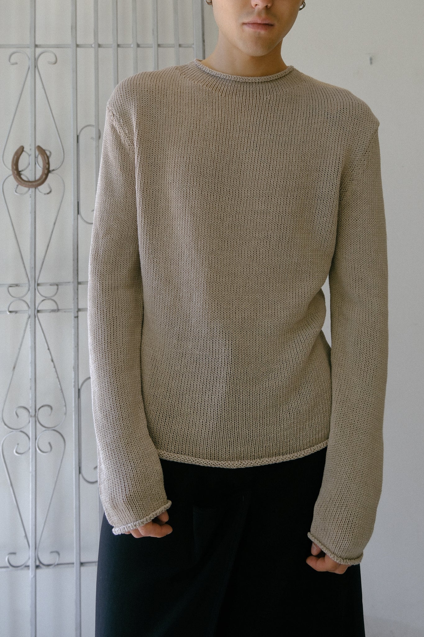 Paper Yarn Pullover (Beige)