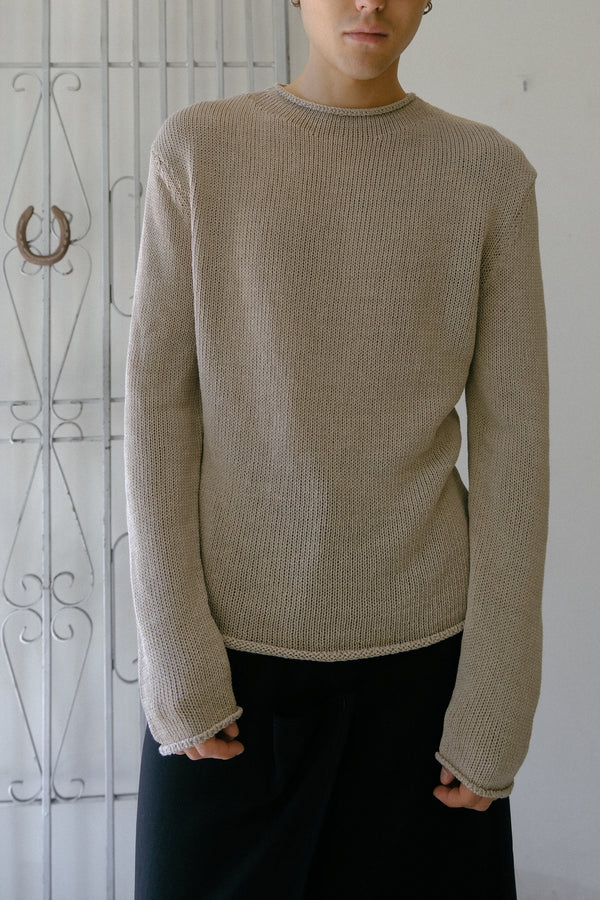 Paper Yarn Pullover (Beige)