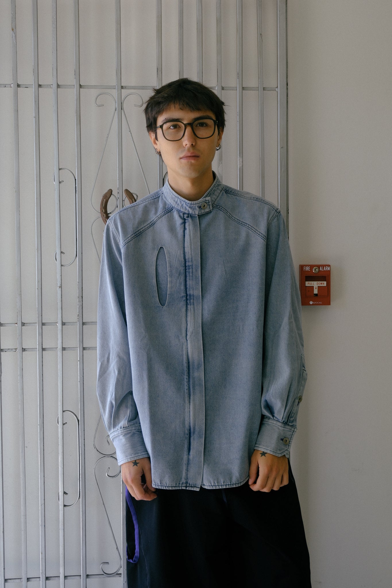 Washed Denim Long Sleeve Shirt