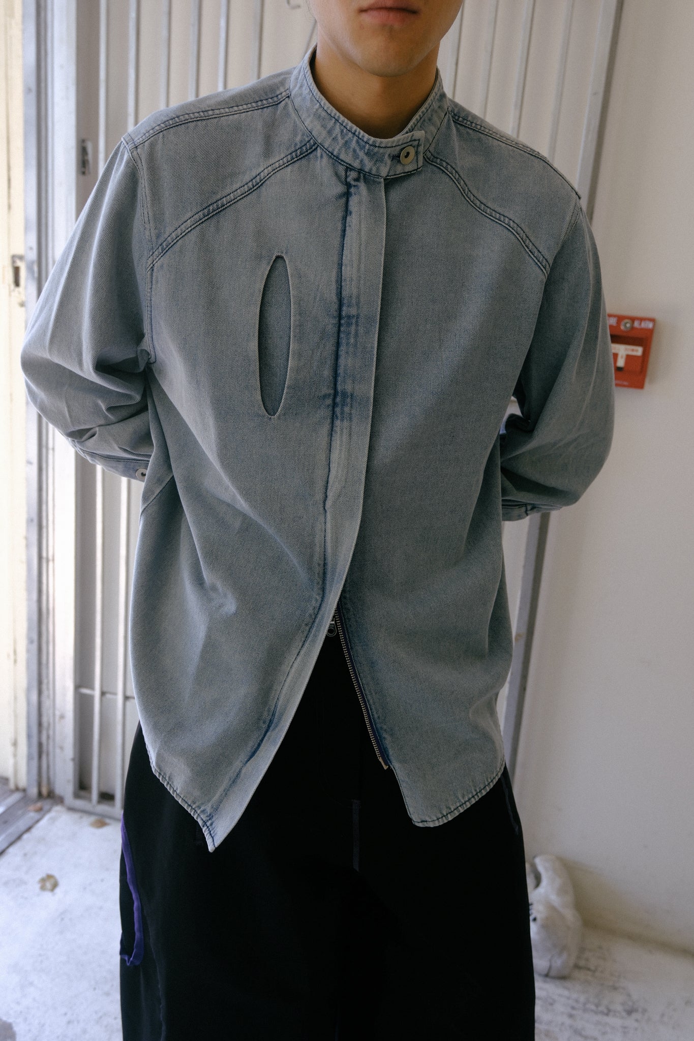 Washed Denim Long Sleeve Shirt