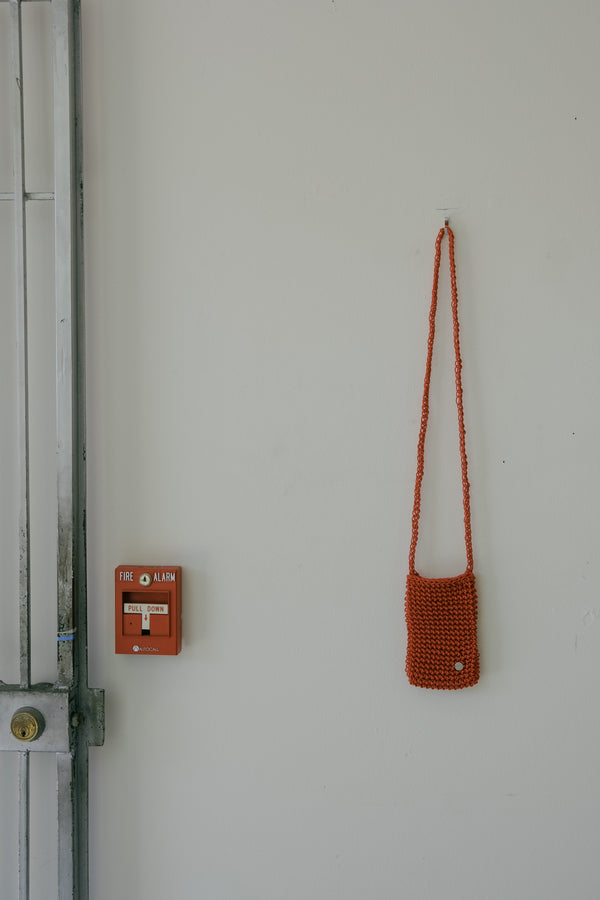Mini Handmade Leather Net Bag (Red)