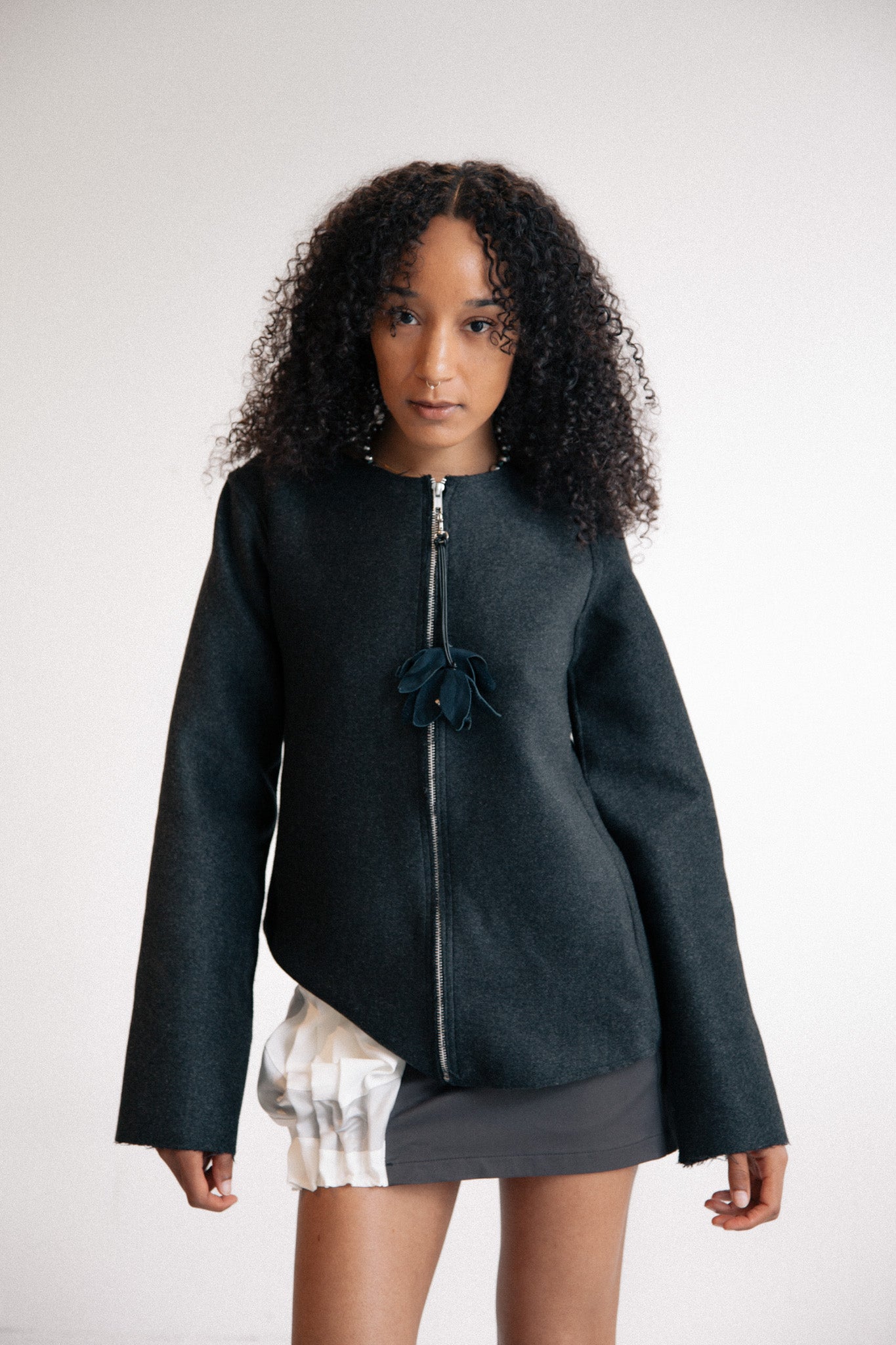 Wool Zip-up Floral Keychain