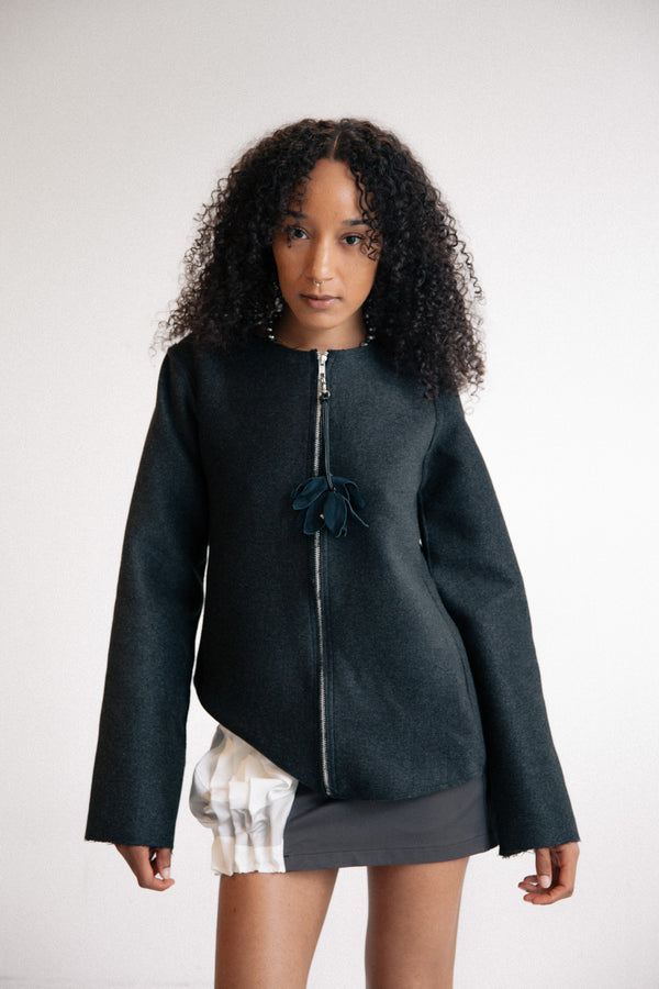 Wool Zip-up Floral Keychain