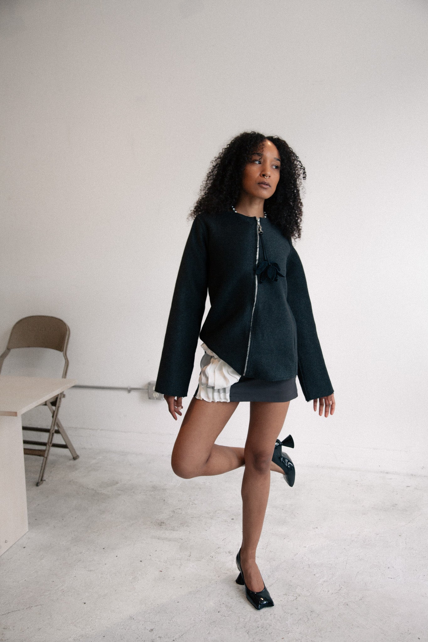 Wool Zip-up Floral Keychain