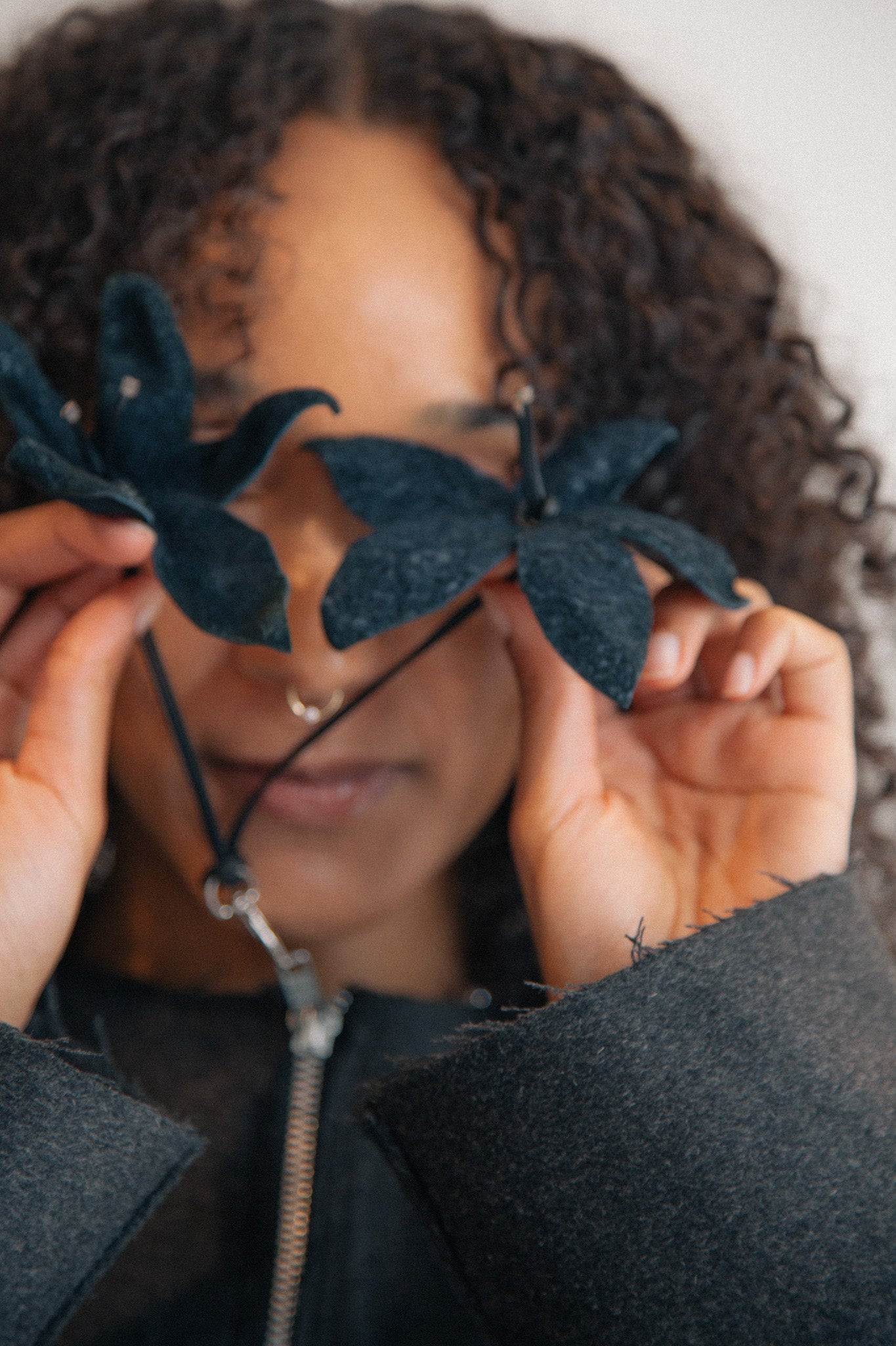 Wool Zip-up Floral Keychain