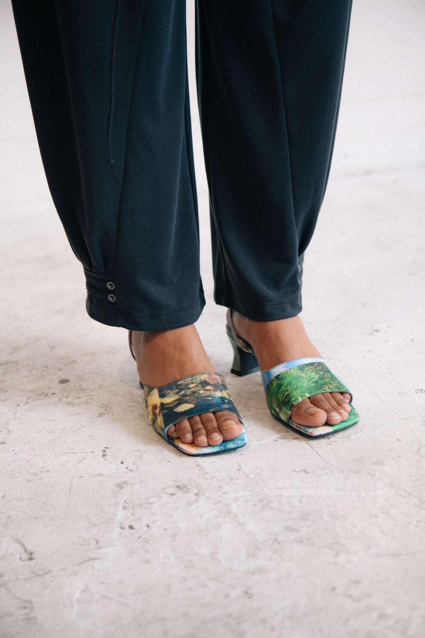 Lenticular Strappy Mule Heels (Landscape)