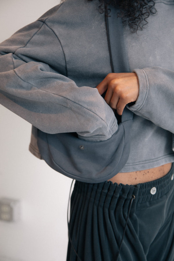 Purse Cropped Hoodie (Gray)