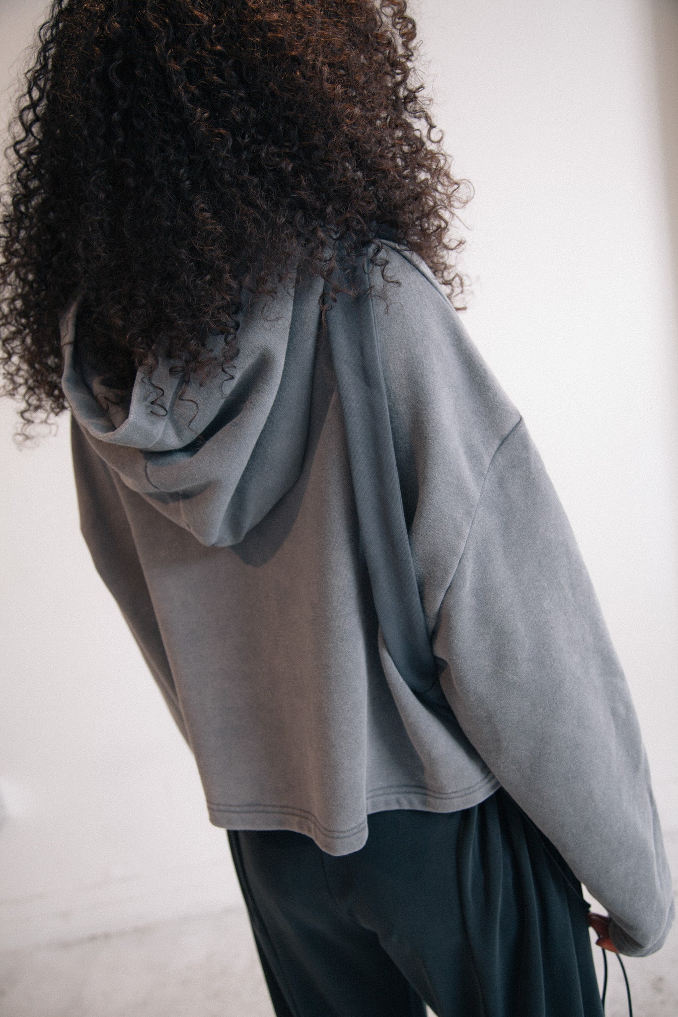 Purse Cropped Hoodie (Gray)