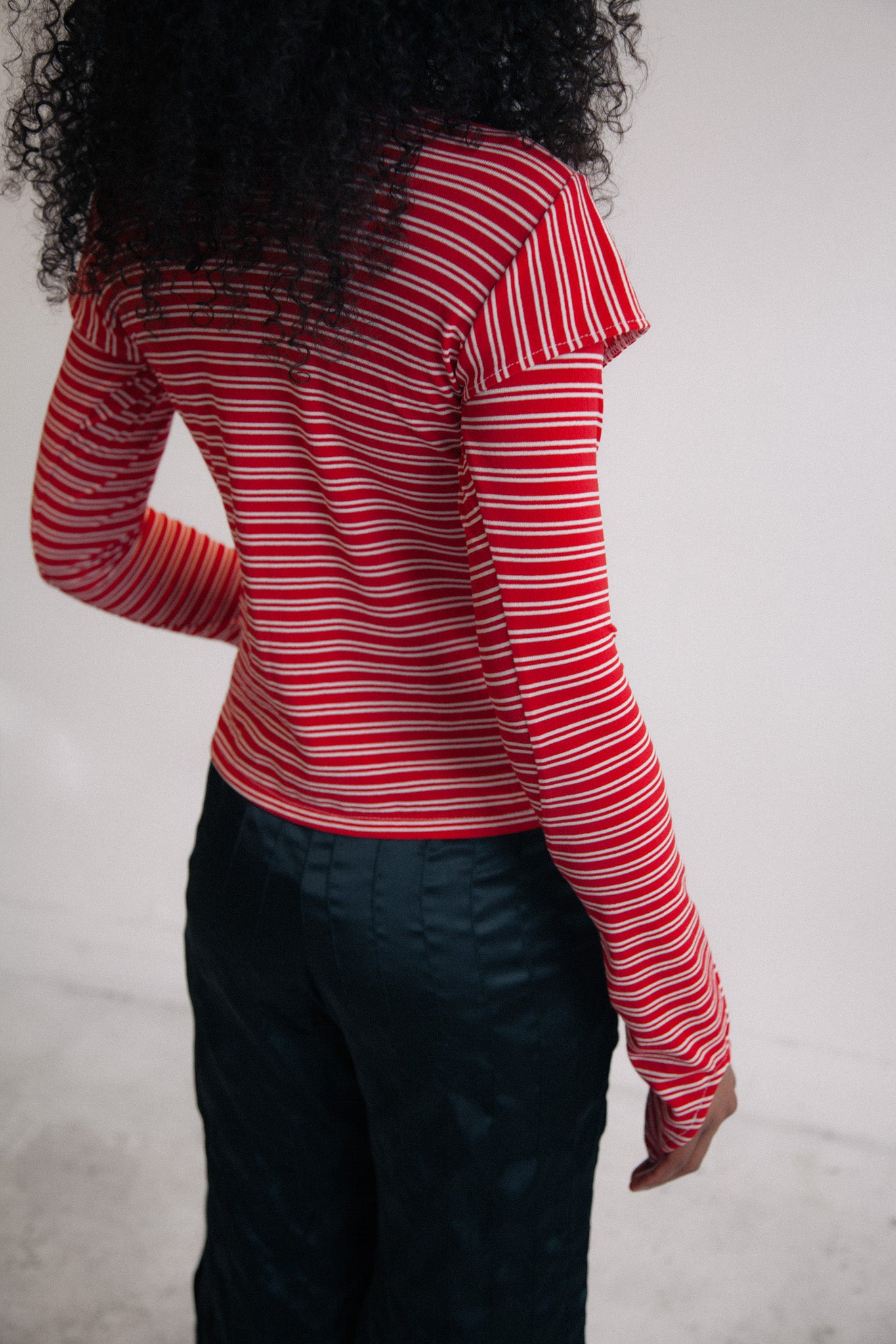 Striped Double LS Tee (Red)